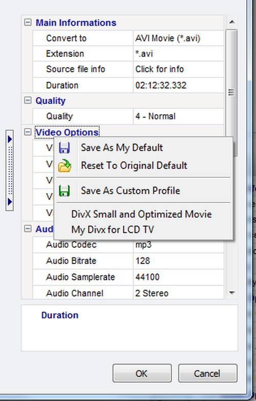 Video Converter - Settings